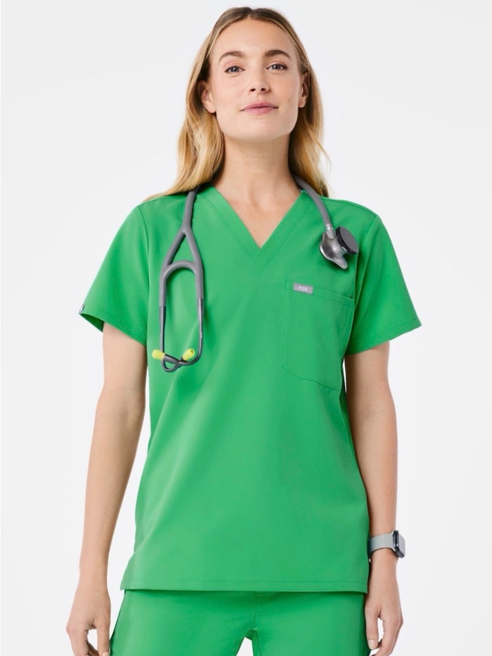 Figs Catarina Scrub Top in Emerlad Green NWT